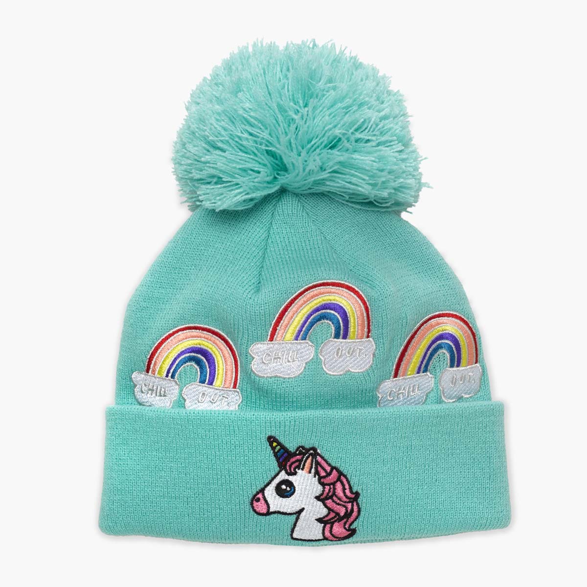 Turtle fur Unicorn Pom Beanie Size Kids New Hat