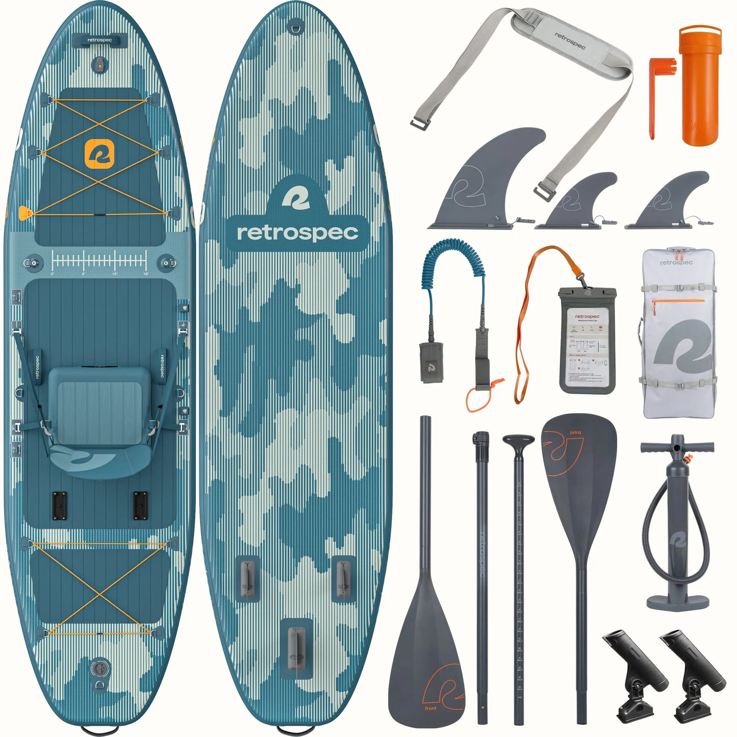 Retrospec June Inflatable Fishing Paddle Board Kayak Hybrid 11’6” New 320# Capacity