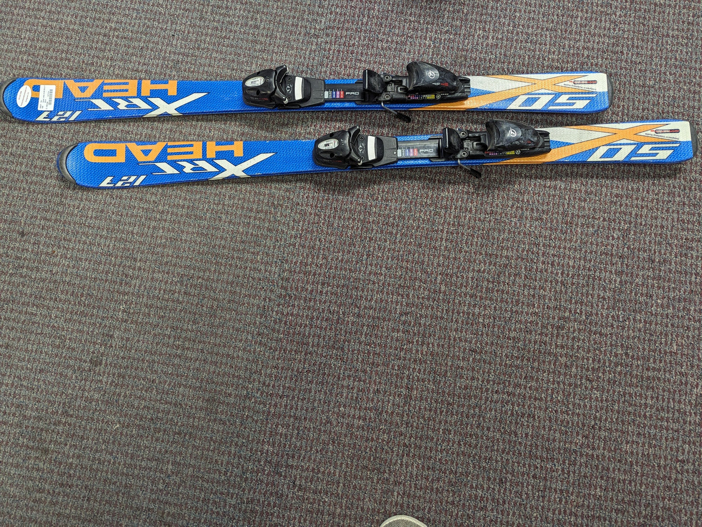 Head XRC X-05 Skis w/Tyrolia Bindings Size 127 Cm Color Blue Condition Used