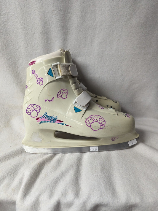 Figure Ice Skates Size 8 Color White Condition Used