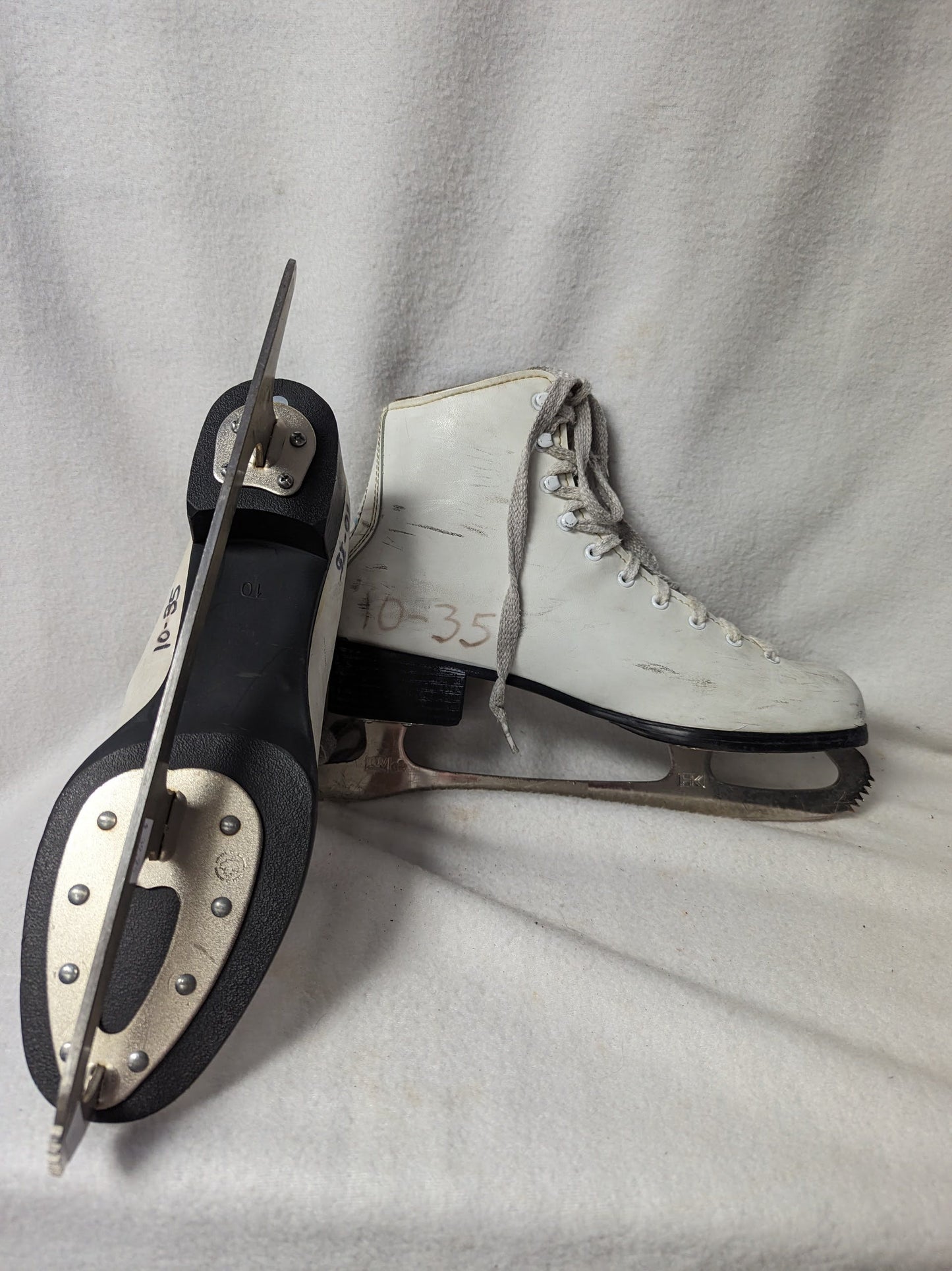 Lake Placid Figure Ice Skates Size 10 Color White Condition Used