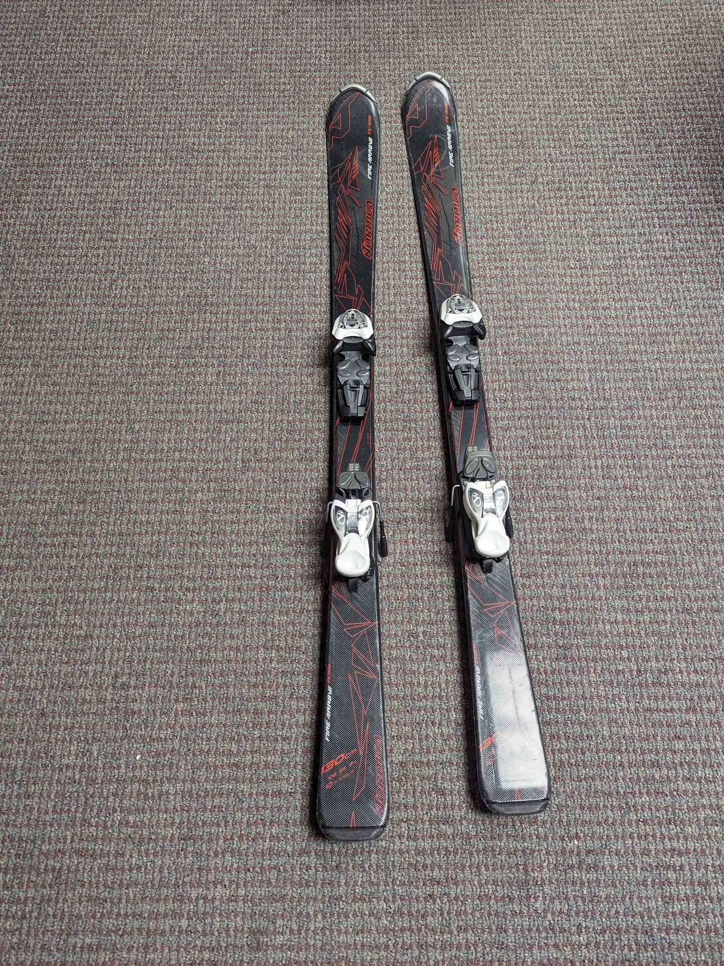 Nordica Fire Arrow Team Skis w/Marker Bindings Size 130 cm Color Black Condition Used