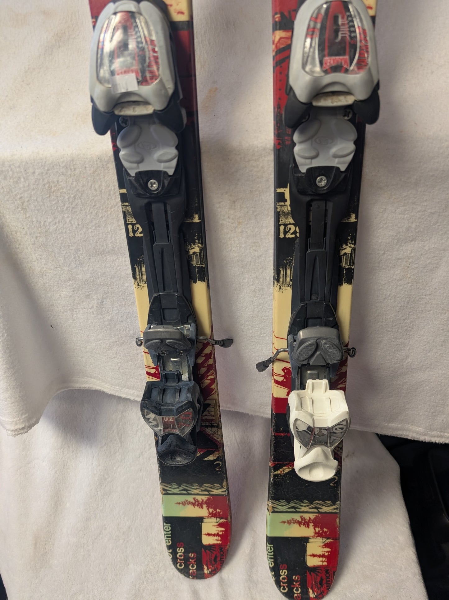 K2 Tip Skis Bad Seed w/Marker 7.0 Bindings Size 129 Cm Color Black Used
