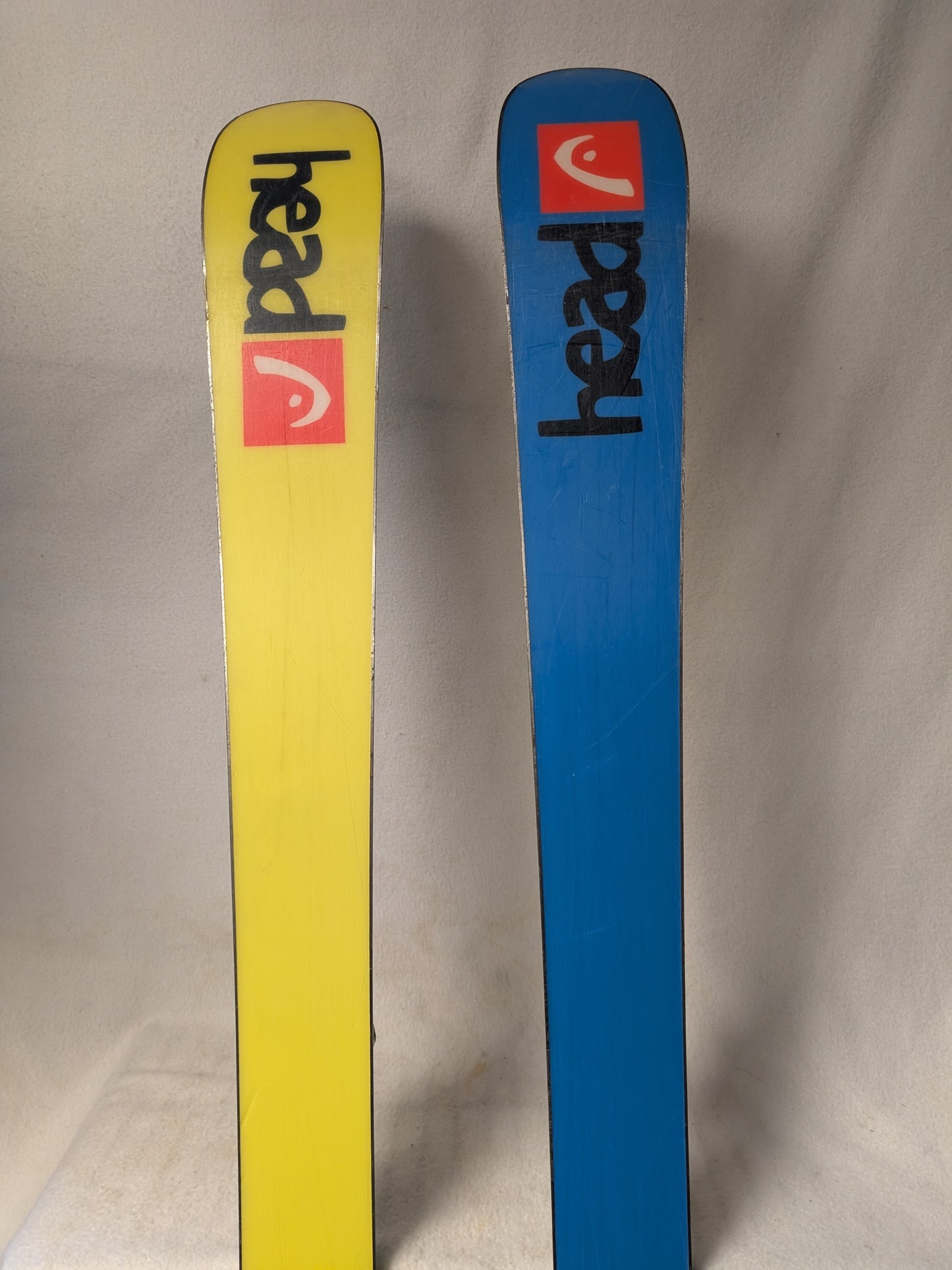 Head Mango Plum Skis w/Bindings Size 140 Cm Color Yellow Condition Used Clearance