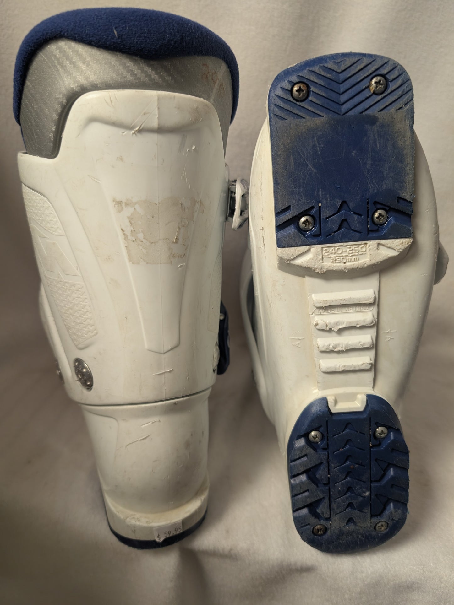 Nordica Arrow Ski Boots Size 24.5 Color White Condition Used