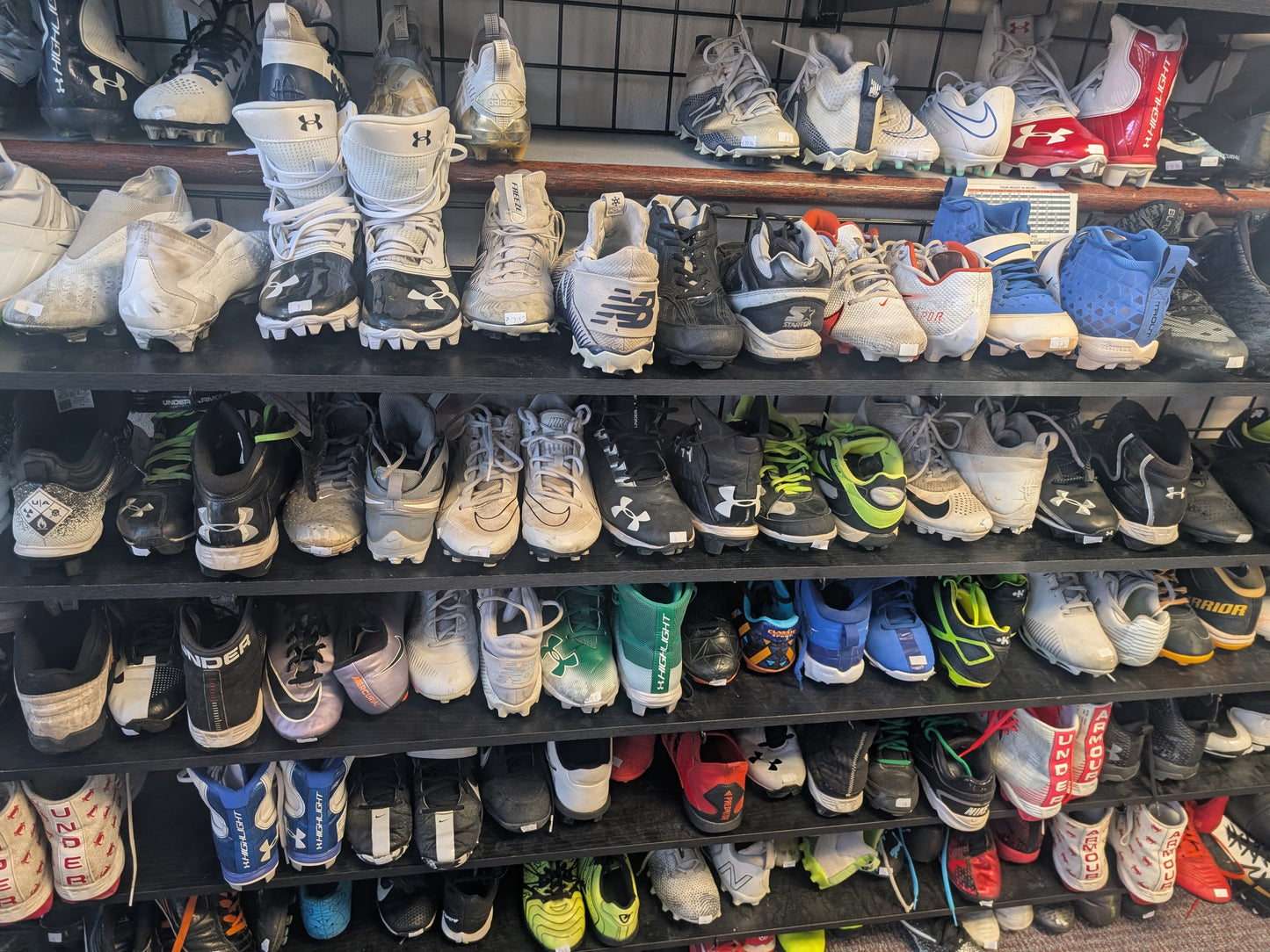 Assorted Cleats various Size, Color, Sport Condition Used , price per piece