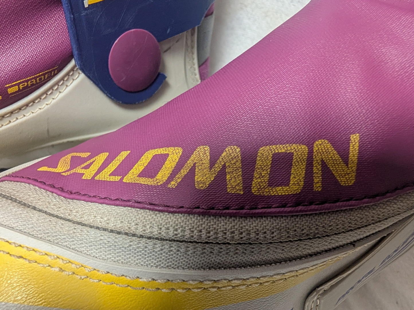 Salomon 811SC XC Cross Country SNS Profil Ski Boots Size 23.5 37 Purple Used