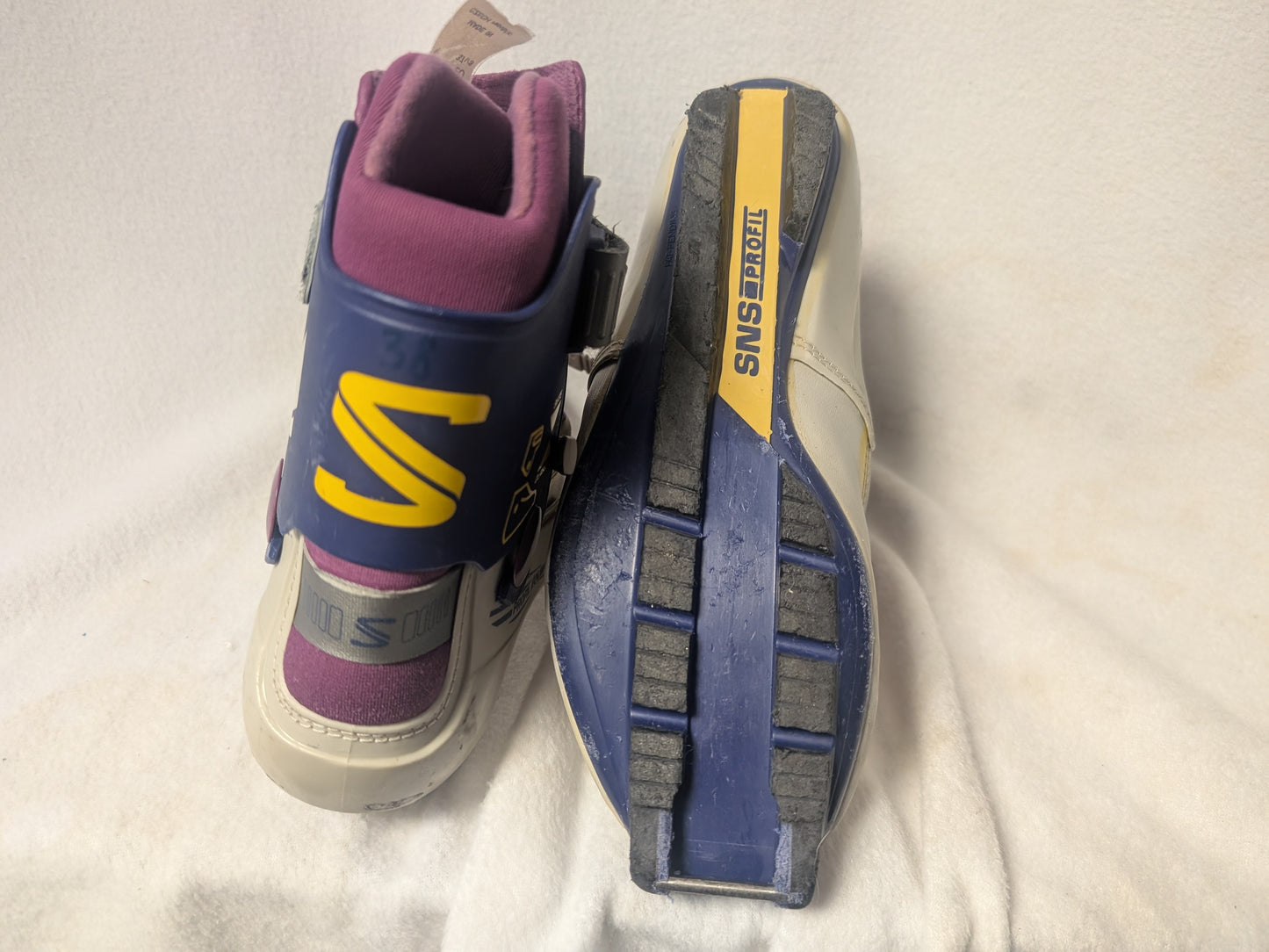 Salomon 811SC XC Cross Country SNS Profil Ski Boots Size 23.5 37 Purple Used