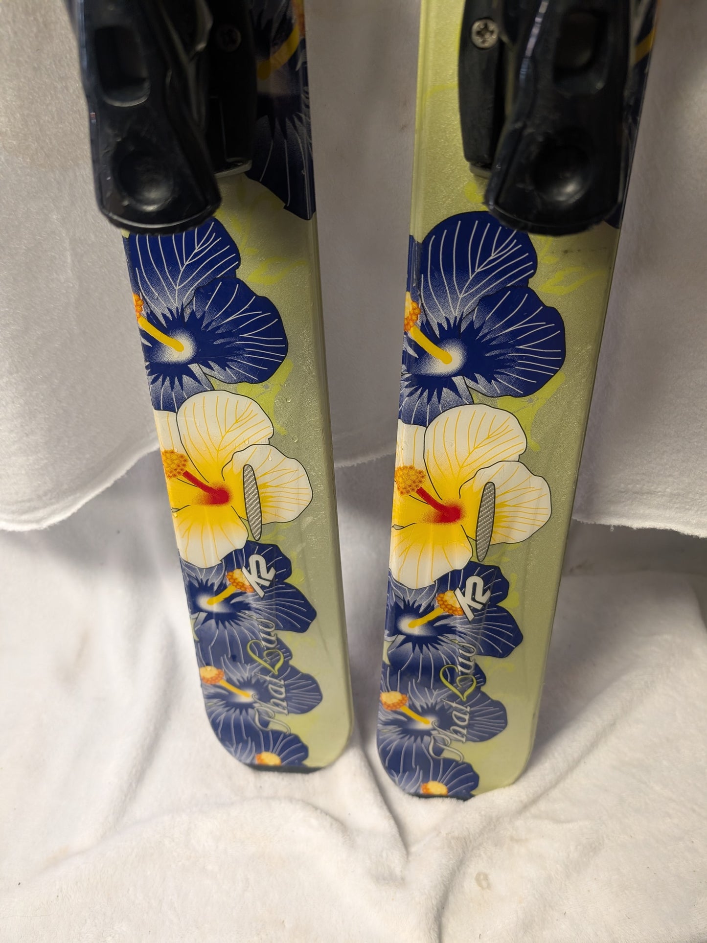 K2 Phat Luv Skis Salomon S810TI Bindings 160 cm Green Used