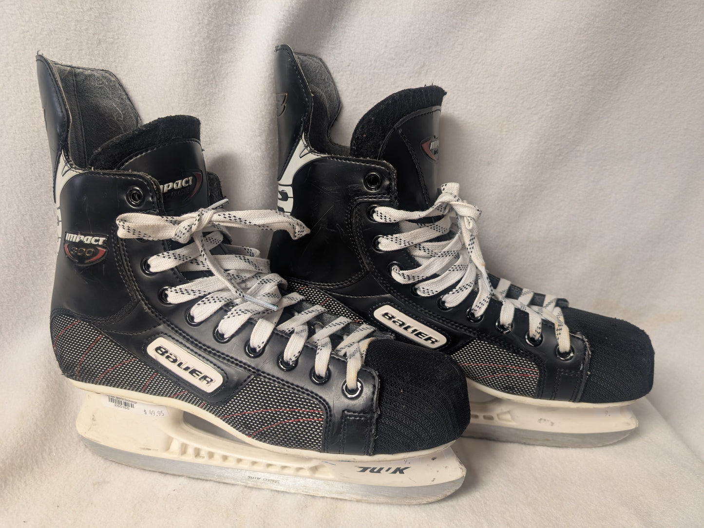 Bauer Impact Hockey Ice Skates Size 9 Color Black Used