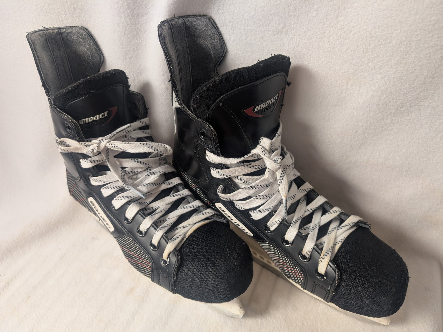 Bauer Impact Hockey Ice Skates Size 9 Color Black Used