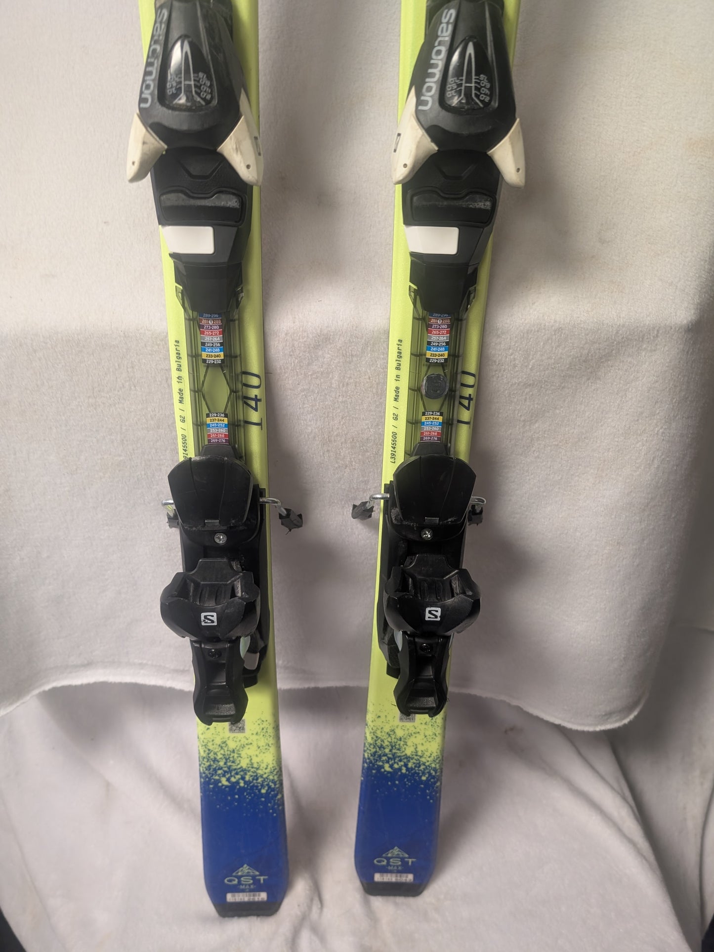 Salomon QST Jr Skis/Bindings Size 140 Cm Blue Used
