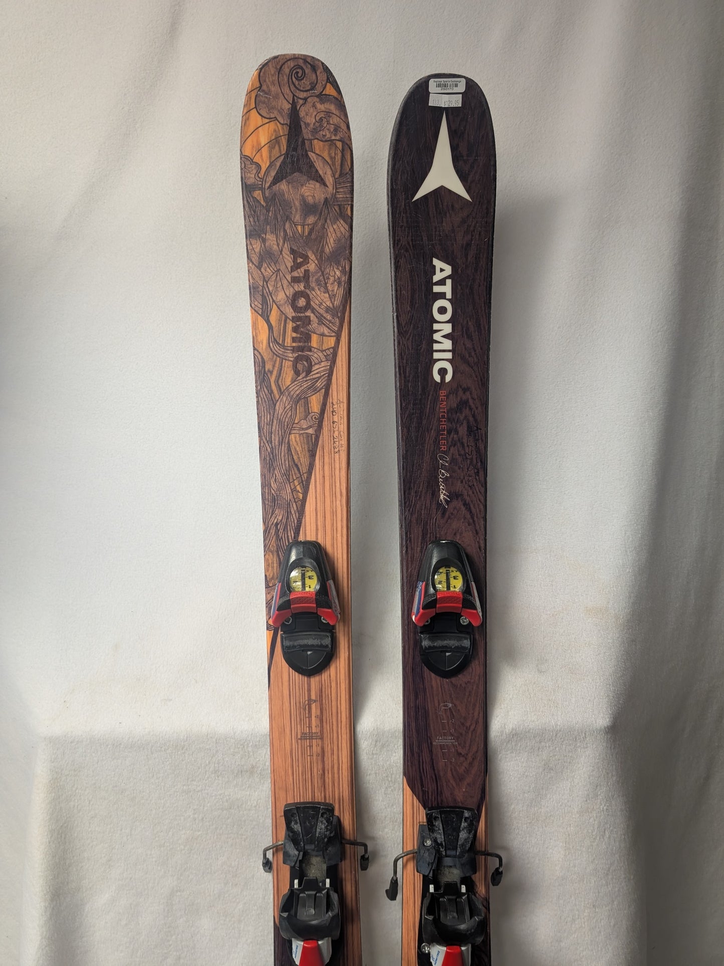 Atomic Bentchetler Skis Salomon C305 Bindings 133 cm Brown Used