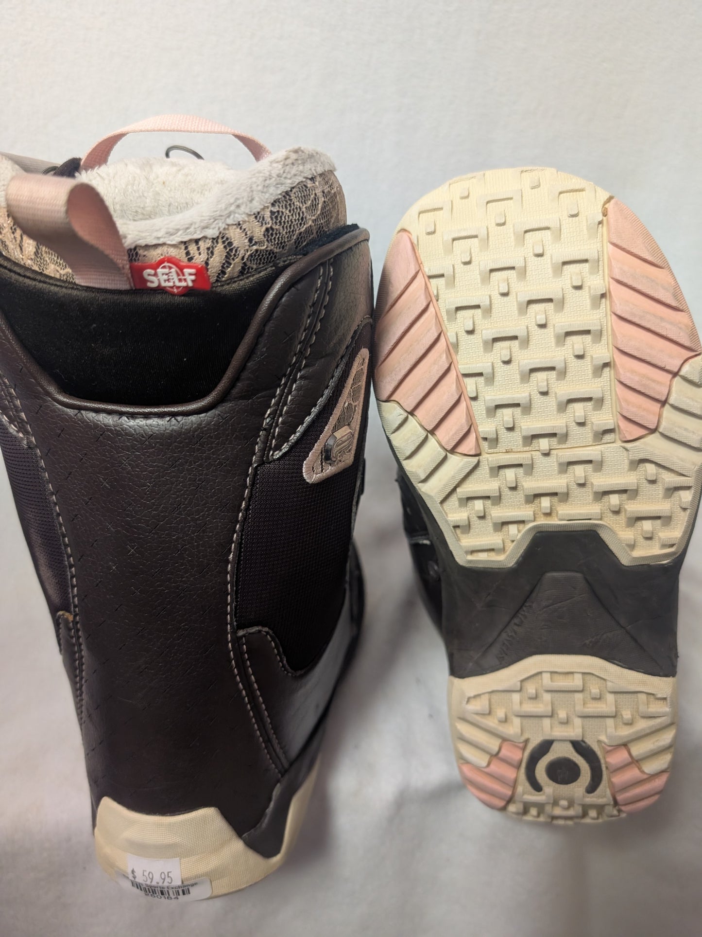 Salomon F20 Self Snowboard Boots Women Size 7.5 Brown Used Adult
