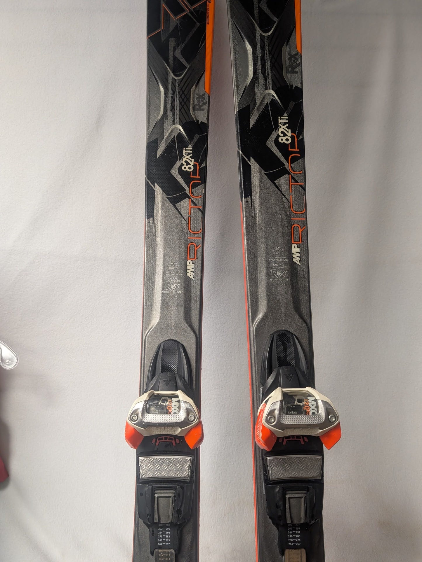 K2 AMP Rector 82XTI Skis Marker MXO 12.0 Bindings Size 182 Cm Black Used