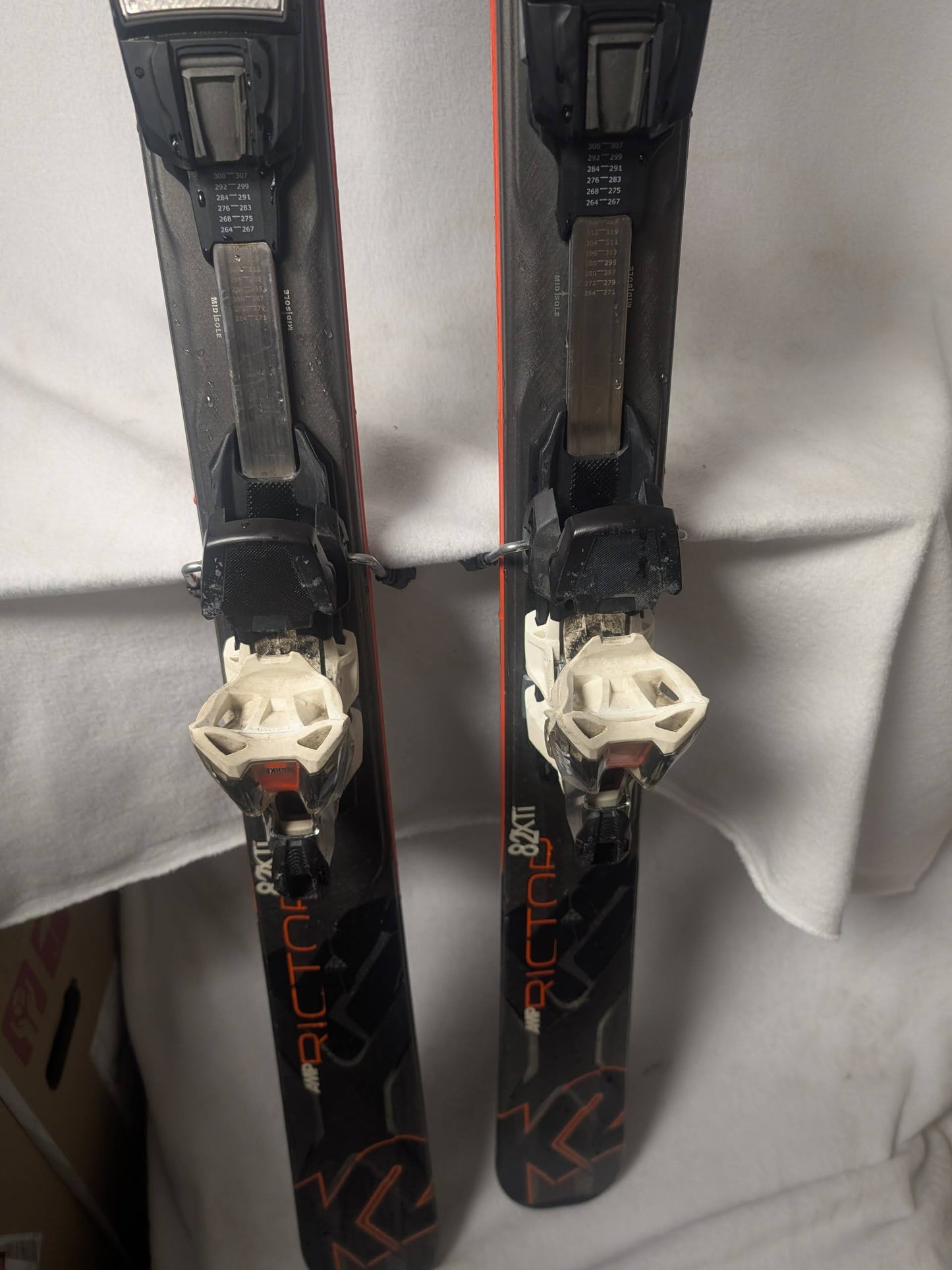 K2 AMP Rector 82XTI Skis Marker MXO 12.0 Bindings Size 182 Cm Black Used