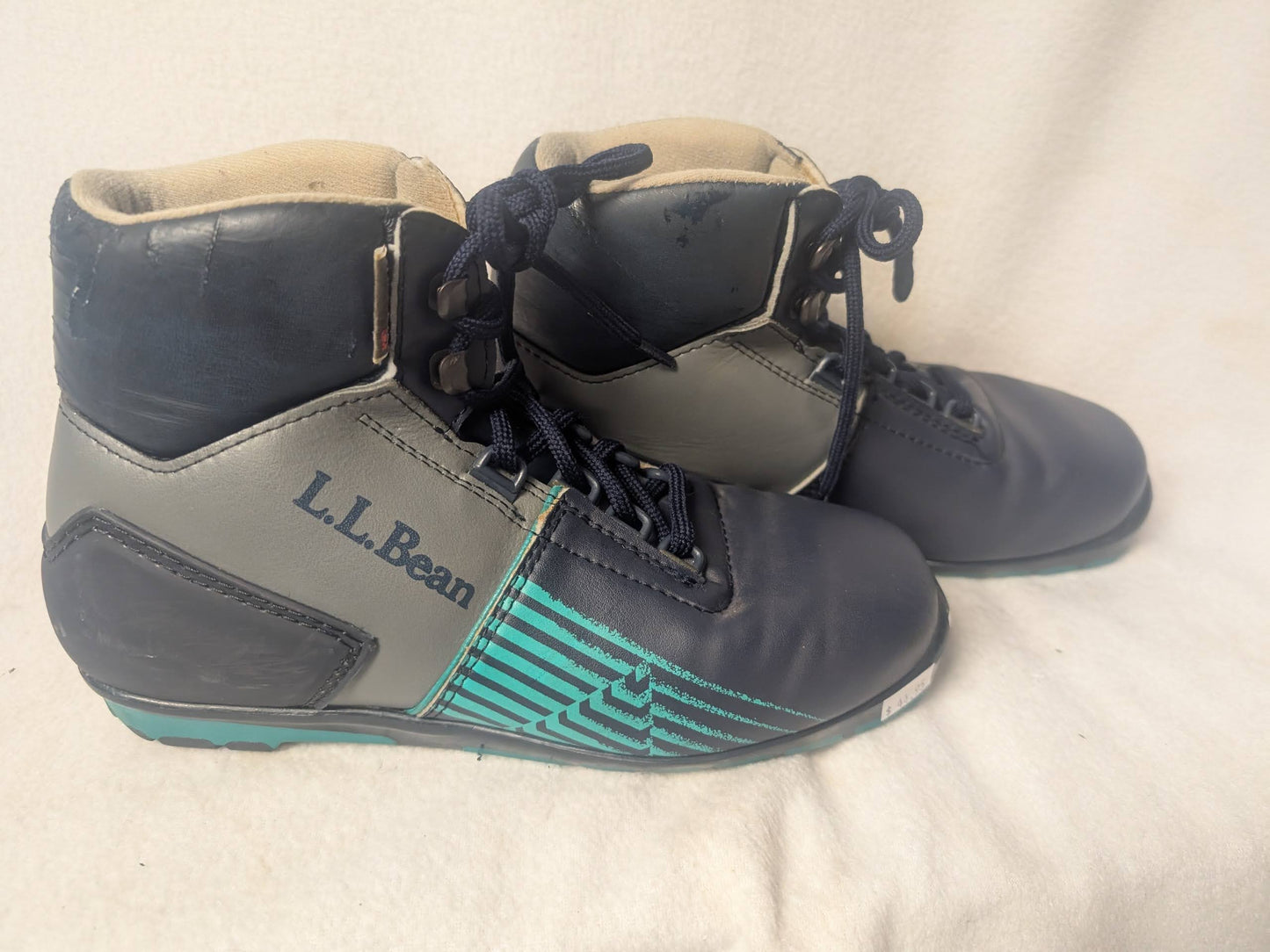 LL Bean XC Cross Country NNN Ski Boots Size 23.5 37 Gray Used