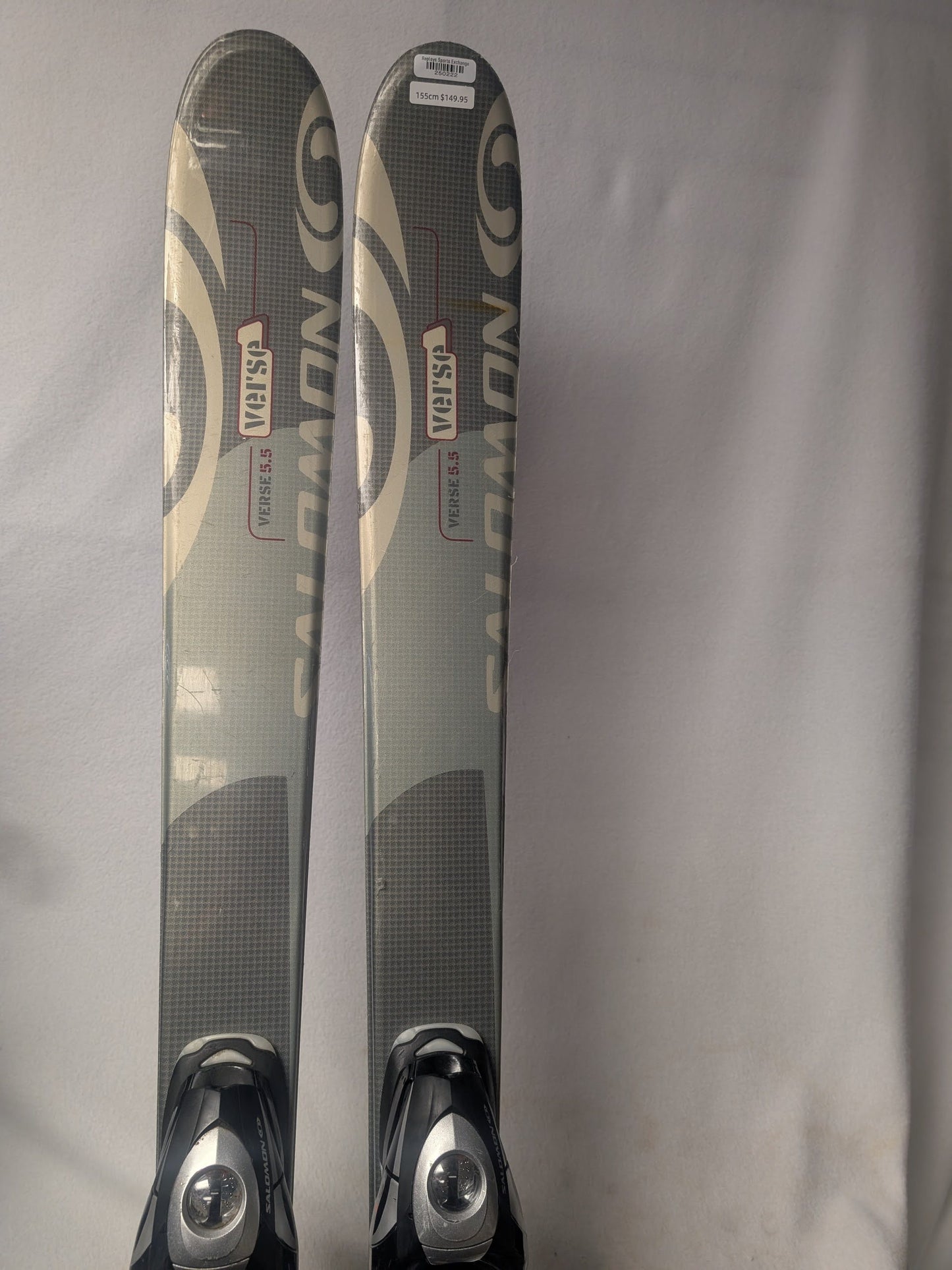 Salomon Skis w/ s711 Bindings Size 155 Cm Color Gray Condition Used