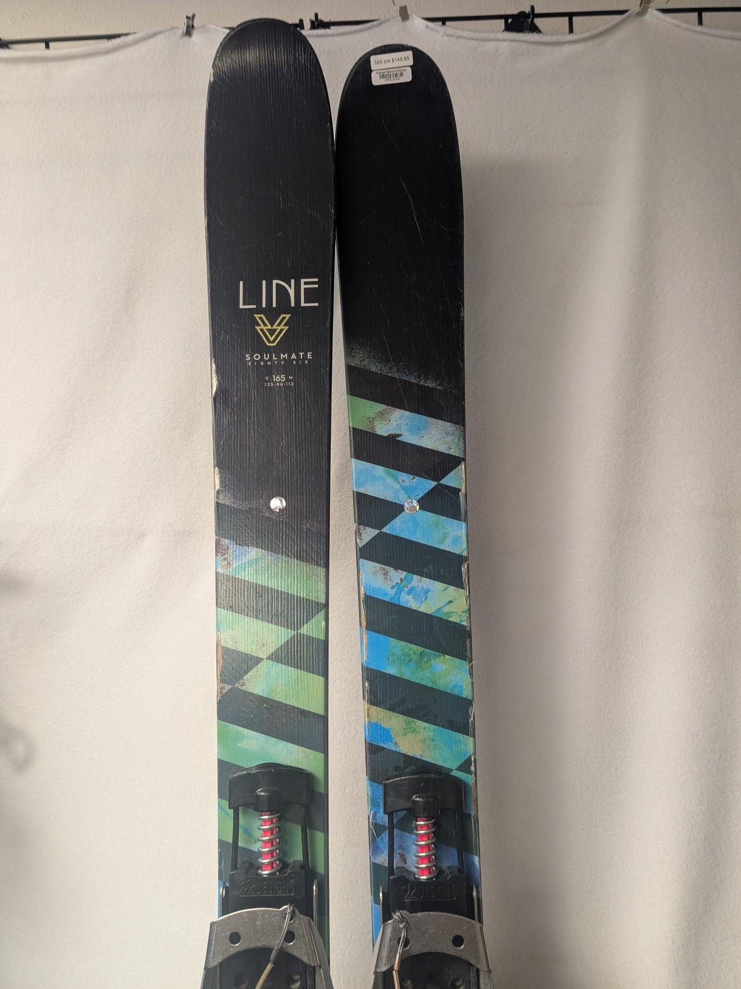 Line Skis Telemark Bindings Size 165 Cm Green Used