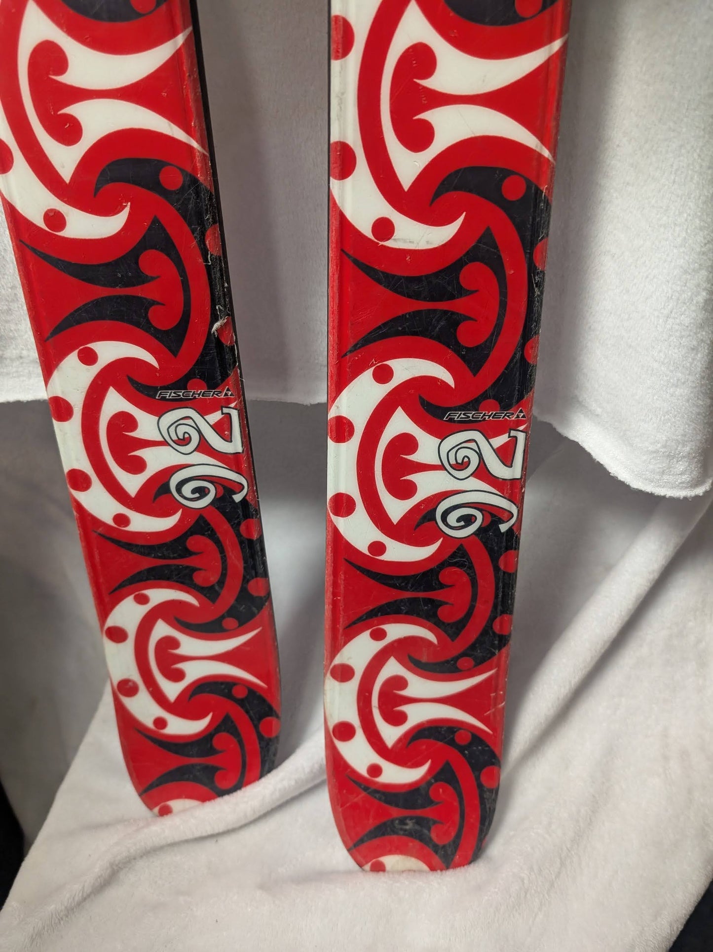 Fischer Kehua 92 Skis Marker Free1200 Bindings Size 177 Cm Red Used