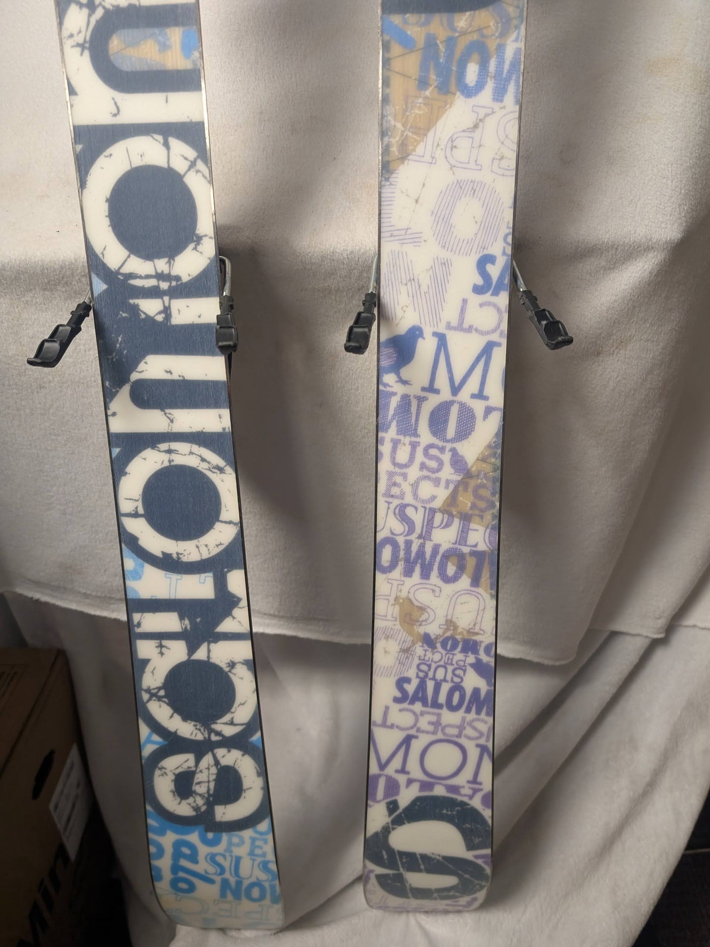 Salomon Suspect Skis Marker Squire Bindings Size 161 Cm Black Used