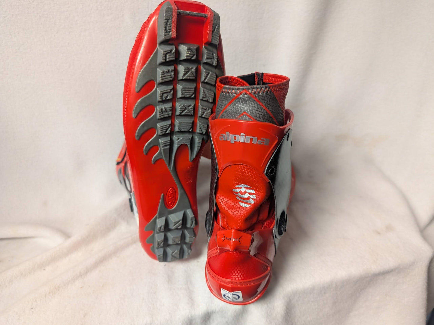 Alpina XC Cross Country NNN Ski Boots Size 30.5 46 Red Used Velcro Fix