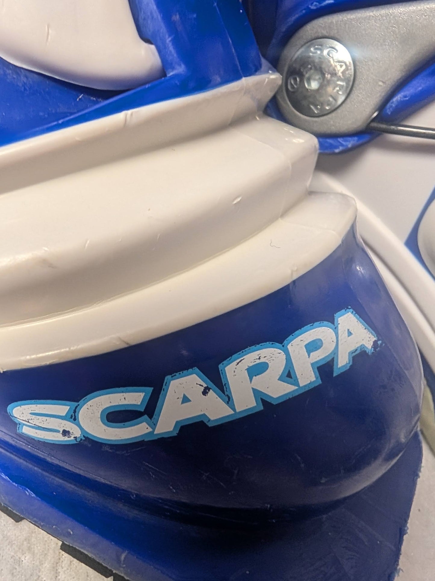 Scarpa T2 Eco Telemark Ski Boots Size 24 Color Blue Condition Used XC
