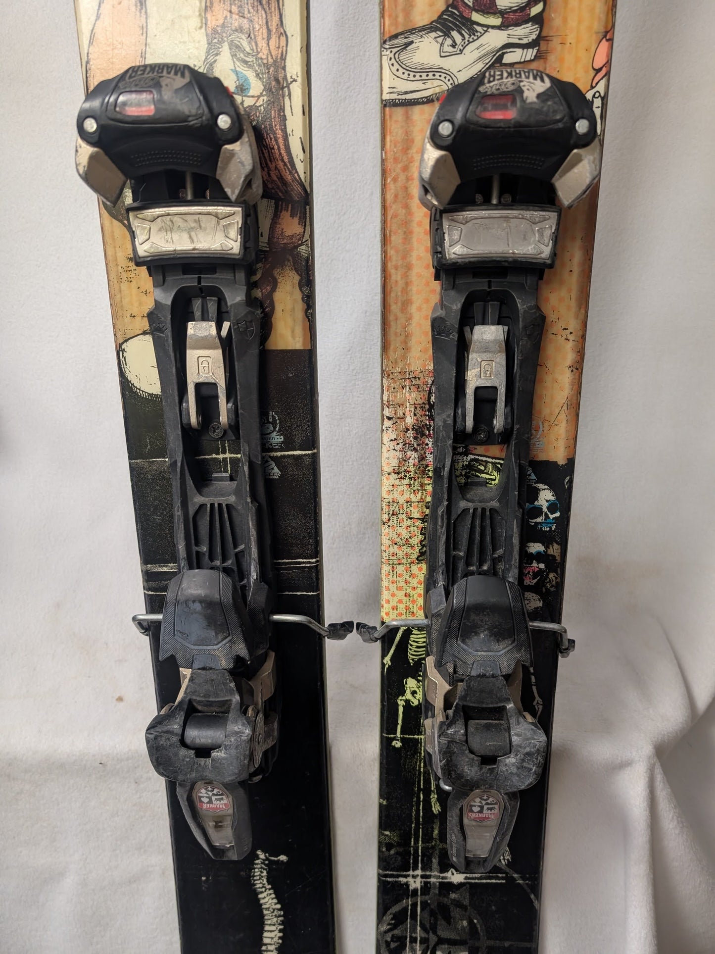 K2 Hell Bent XC Skis Marker Duke Randonee AT Bindings Size 180 Cm Green Used
