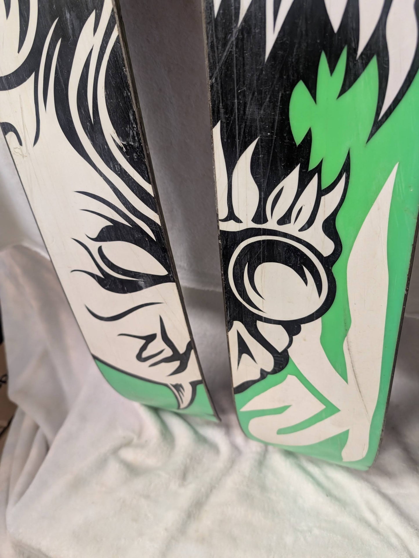 K2 Hell Bent XC Skis Marker Duke Randonee AT Bindings Size 180 Cm Green Used