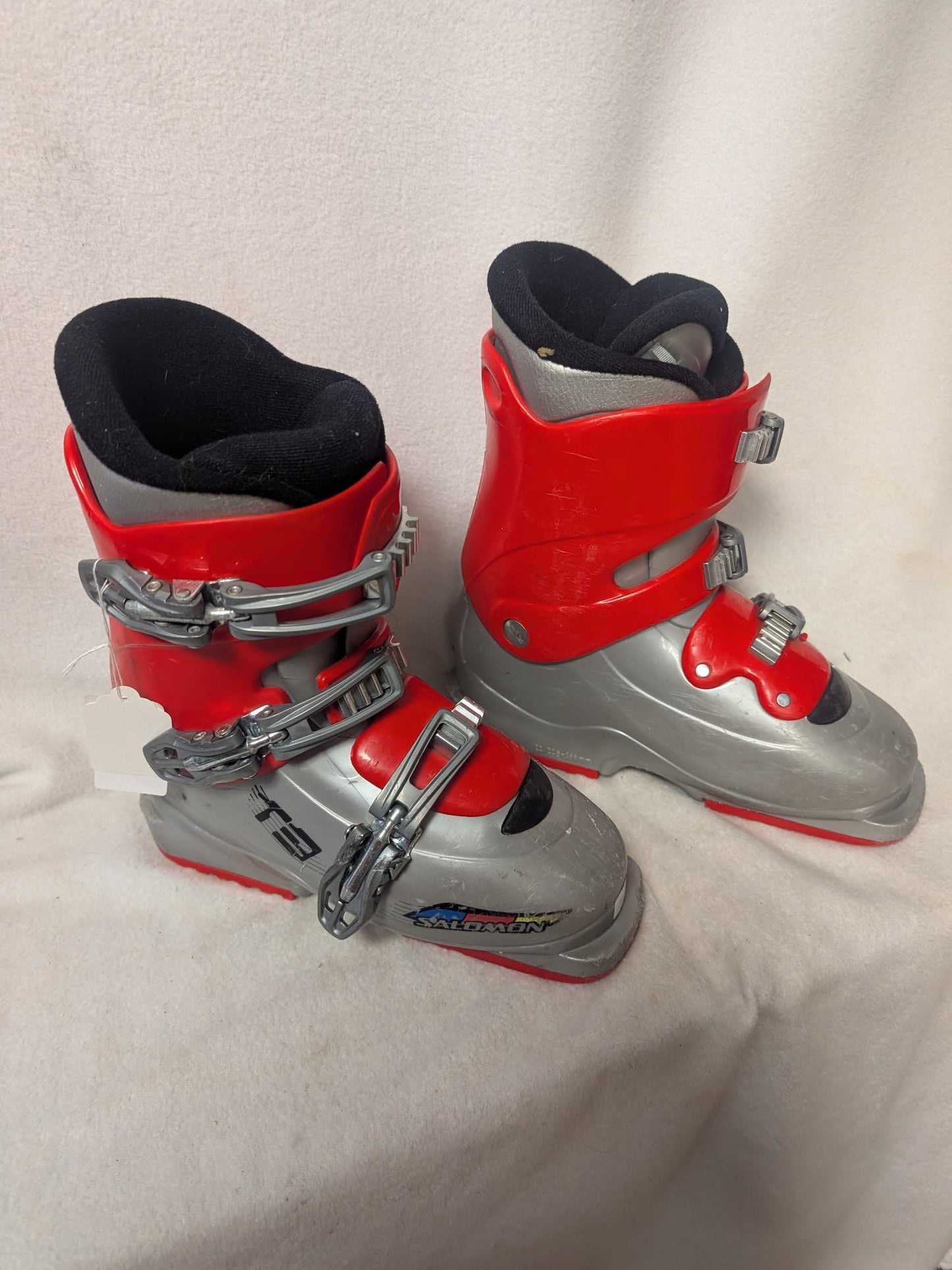 Salomon Youth Ski Boots Size 22.5 Color Red Used