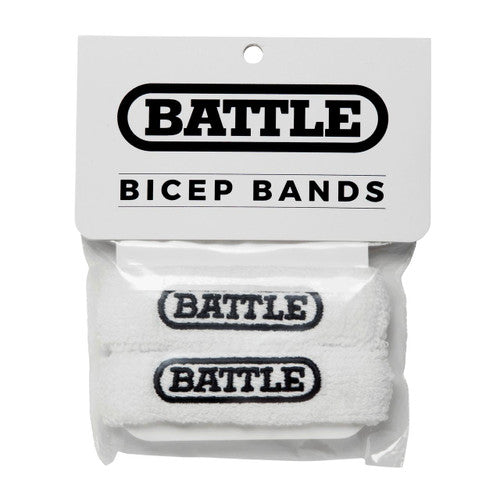 Battle Bicep Bands White with BATTLE Logo New