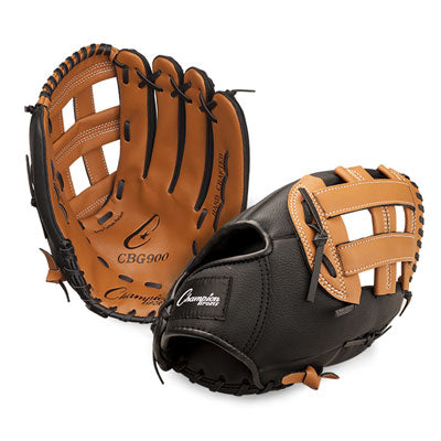 Champion 12.5 Inch RHT Baseball Mitt Glove Synthetic Leather Black CBG900 New