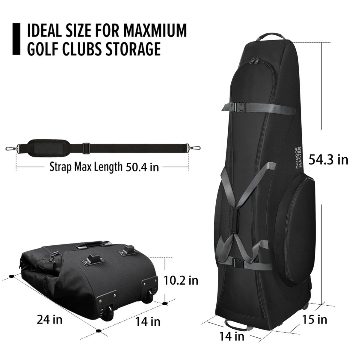 Outdoormaster Horse Padded Golf Travel Bag New