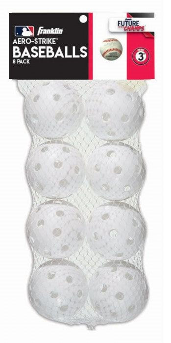 Franklin MLB PLASTIC BASEBALLS White or Yellow 8 Pack New Aero-Strike Future Champs Ages 3+