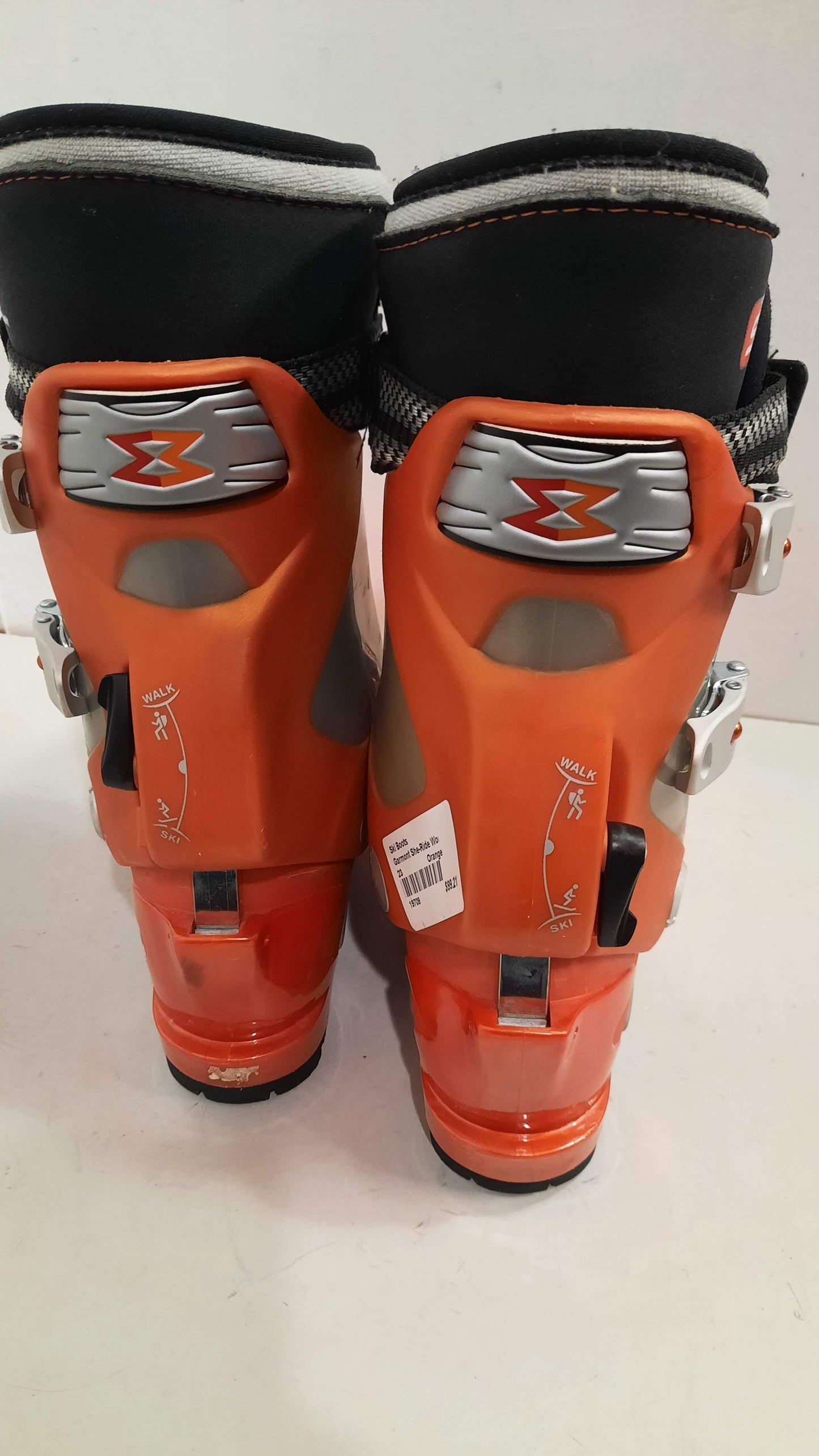 Garmont She-Ride XC AT Ski Boots 23 Orange Used Randonnée Skimo Touring