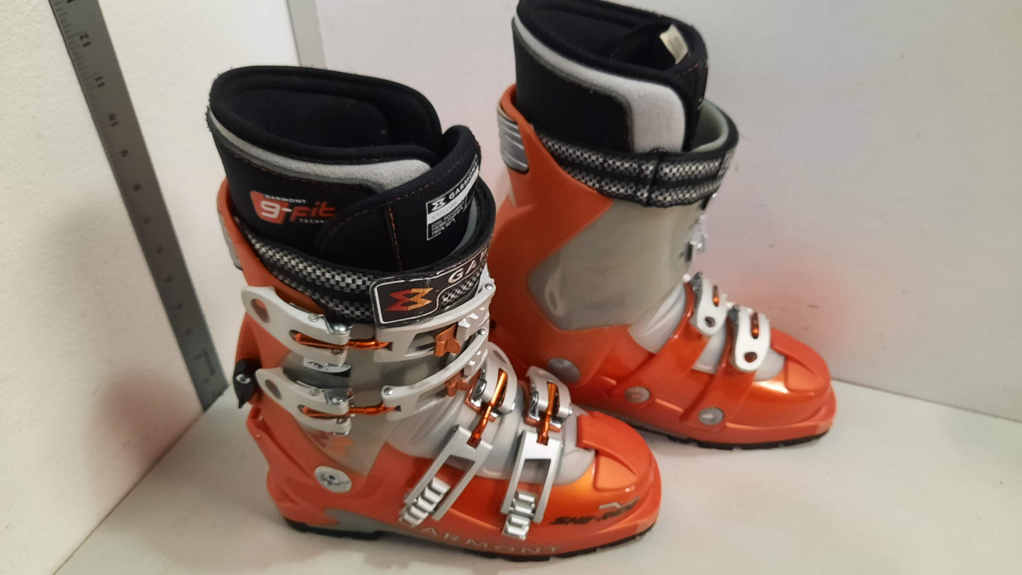Garmont She-Ride XC AT Ski Boots 23 Orange Used Randonnée Skimo Touring