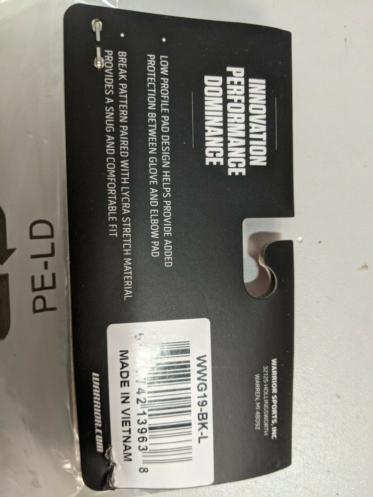 Warrior New Wrist Guard Large Black