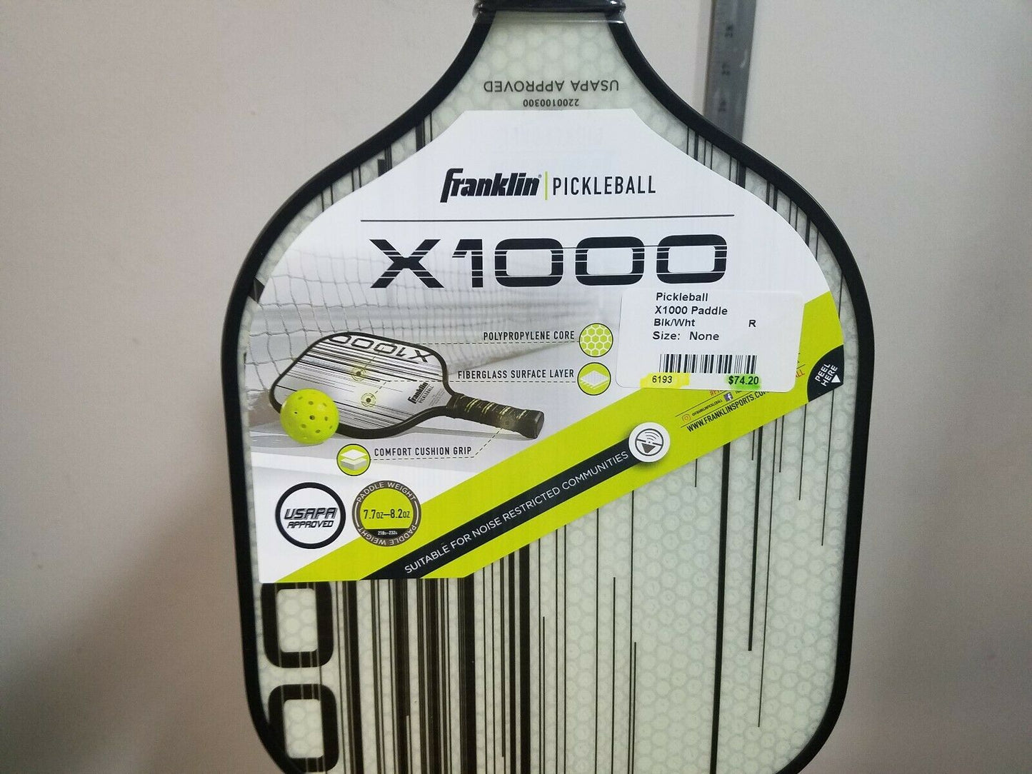 Franklin X1000 Pickleball Paddle Size 7.7 - 8.2 Oz