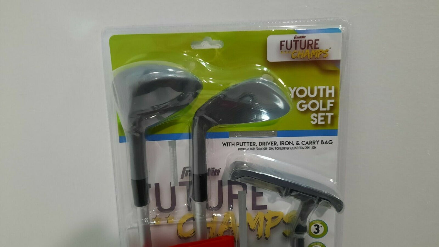 Franklin Youth Golf Set 3 golf tees one travel bag to golf balls 1 driver 1 iron