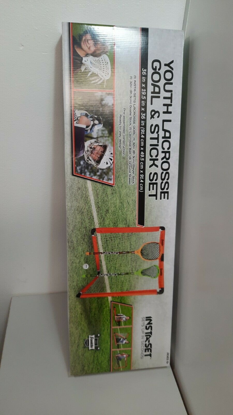 Franklin youth Kid's lacrosse goal and stick set 36 das 19.5 - 36"