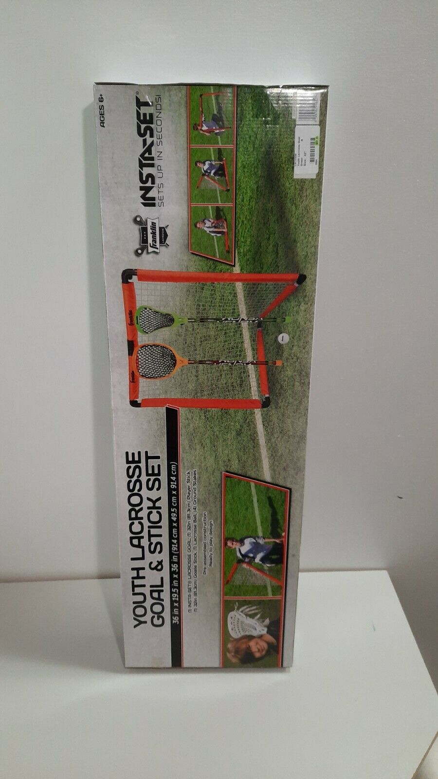 Franklin youth Kid's lacrosse goal and stick set 36 das 19.5 - 36"