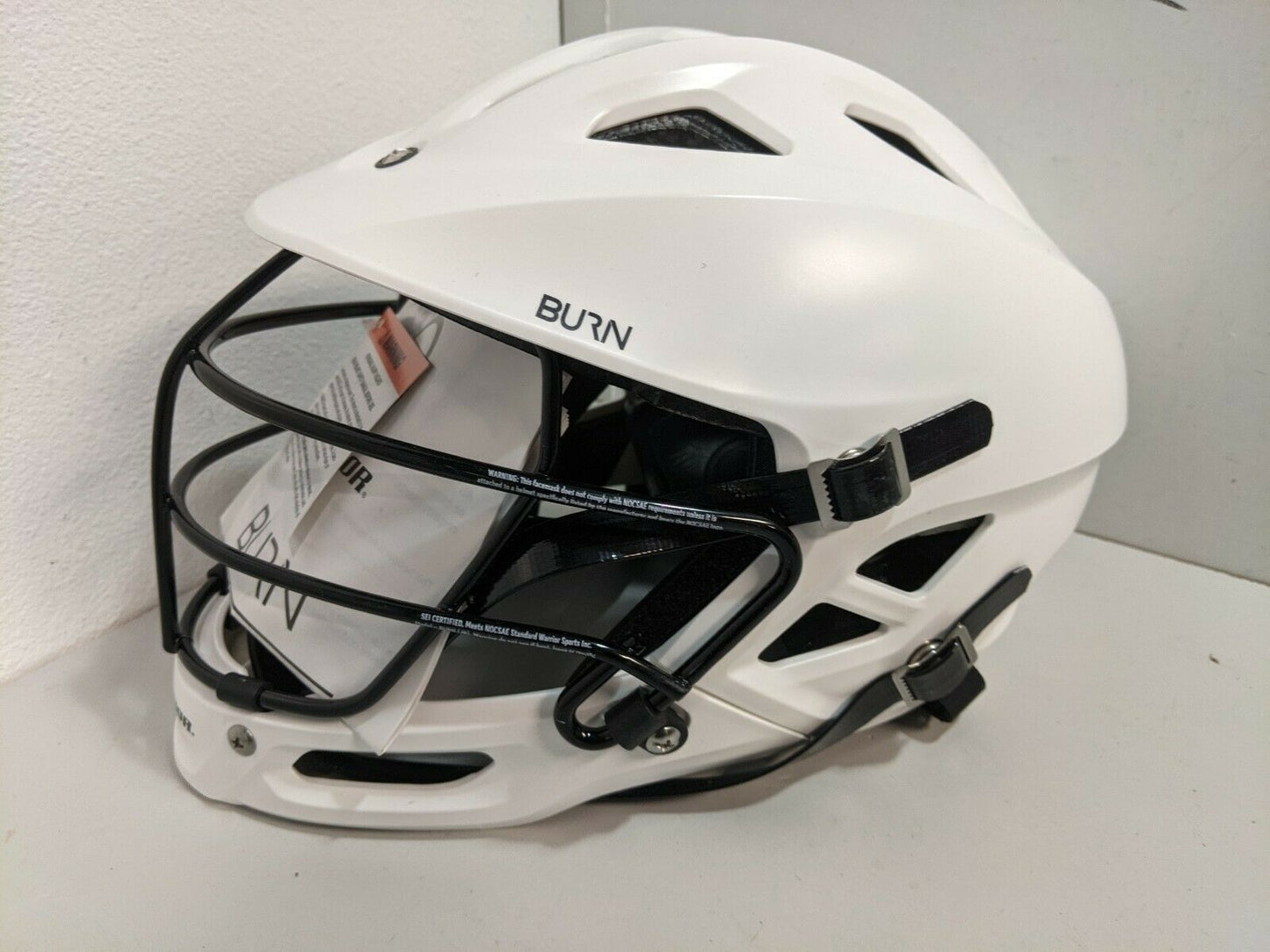 Warrior Lacrosse Helmet Burn Jr White or Black OSFM