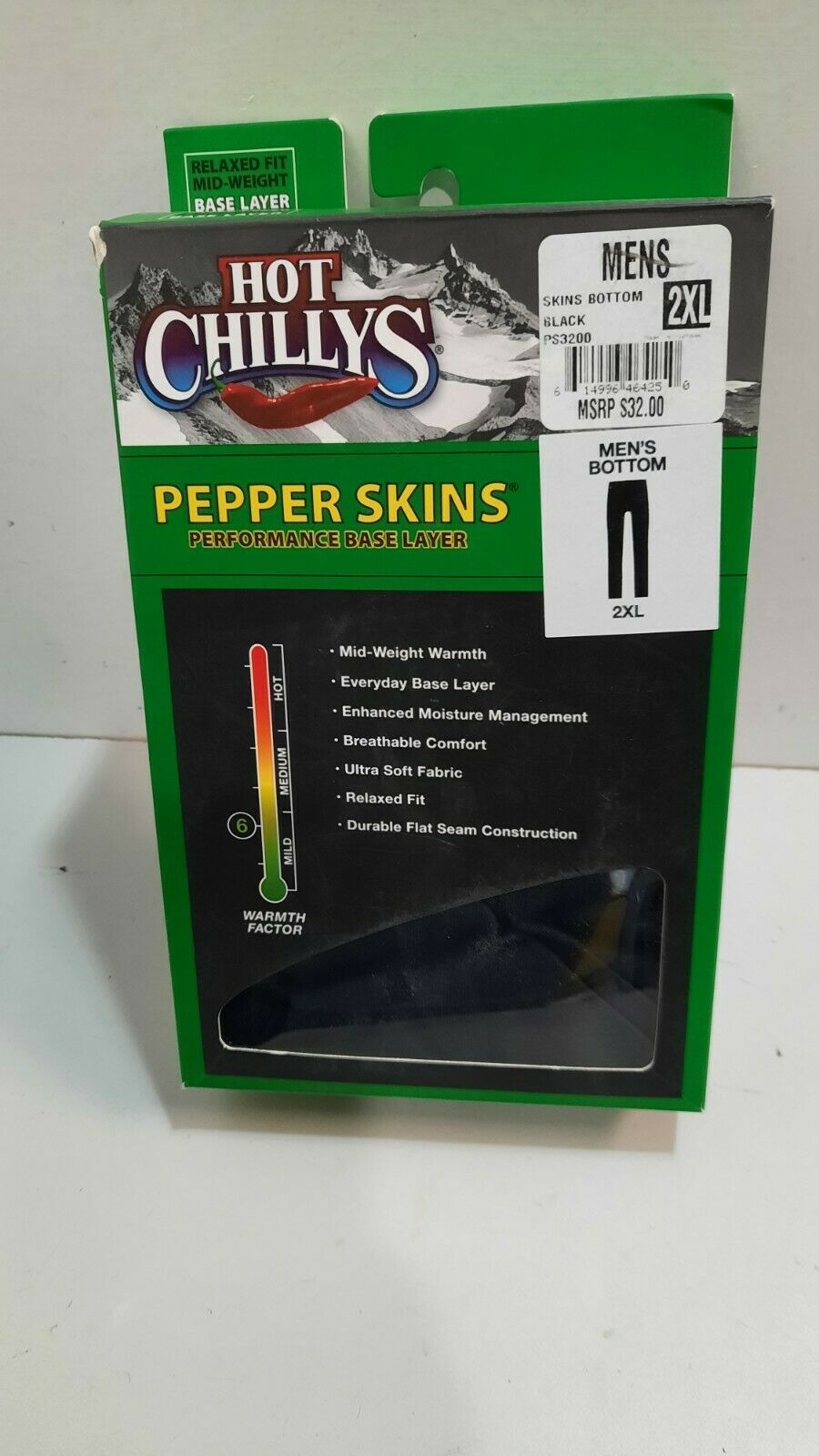 Hot Chillys Pepper Skins Performance Base Layer Size 2XL Winterwear Pants