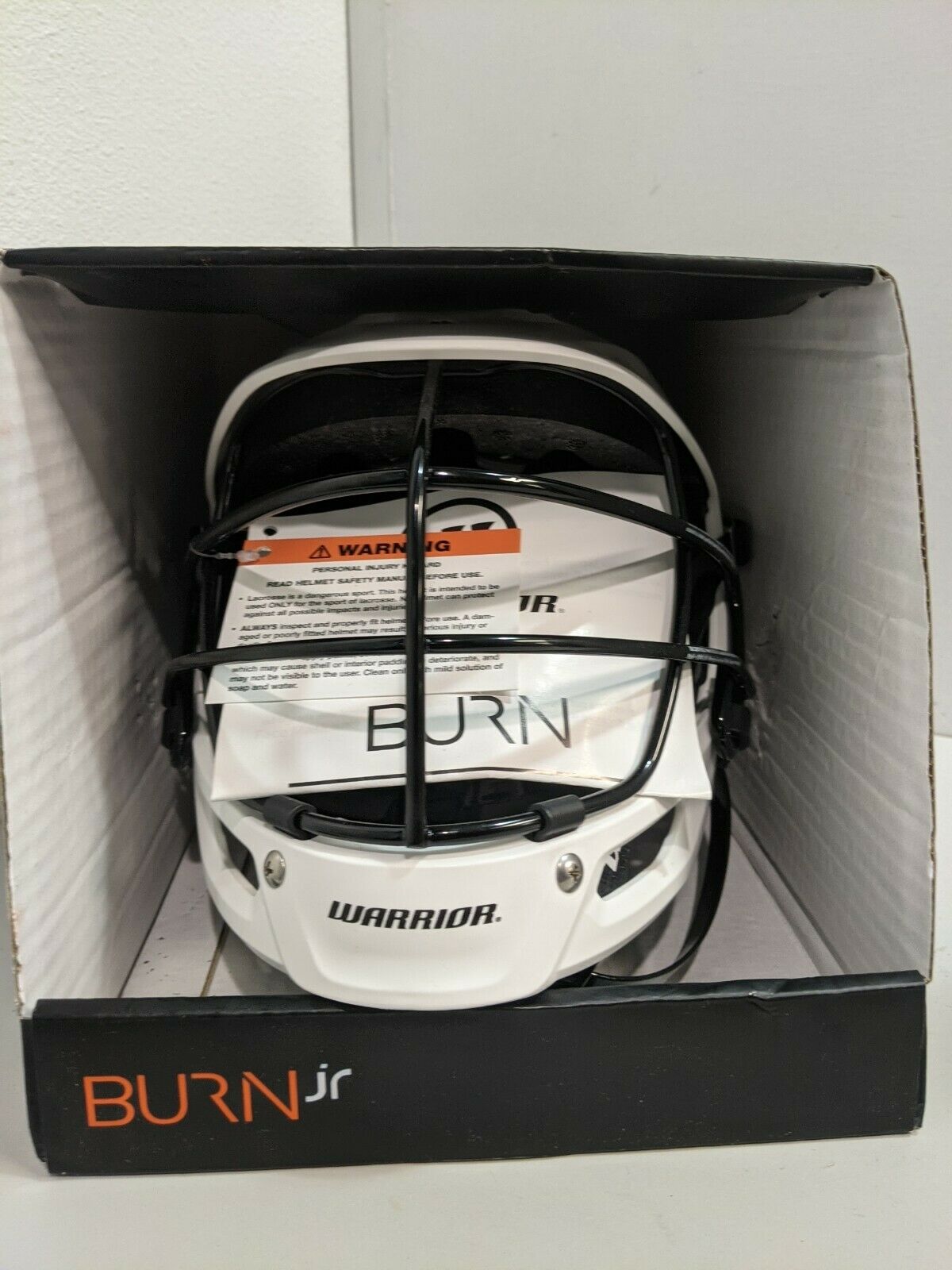Warrior Lacrosse Helmet Burn Jr White or Black OSFM