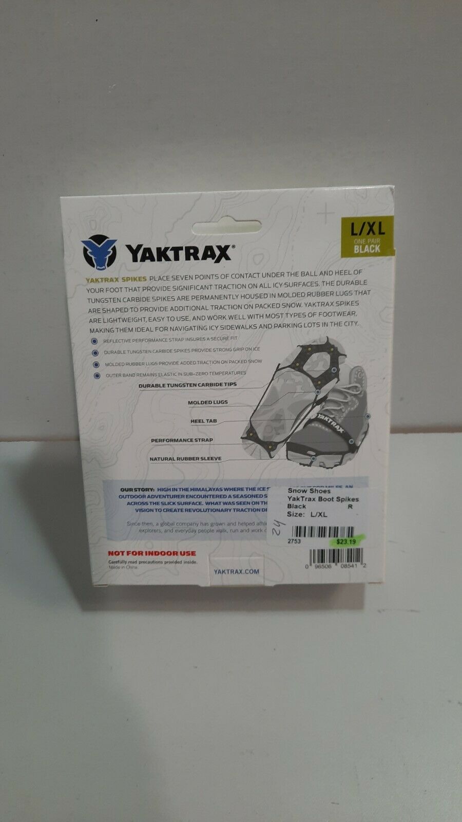 Yaktrax Spikes Ice Cleats Size L/XL