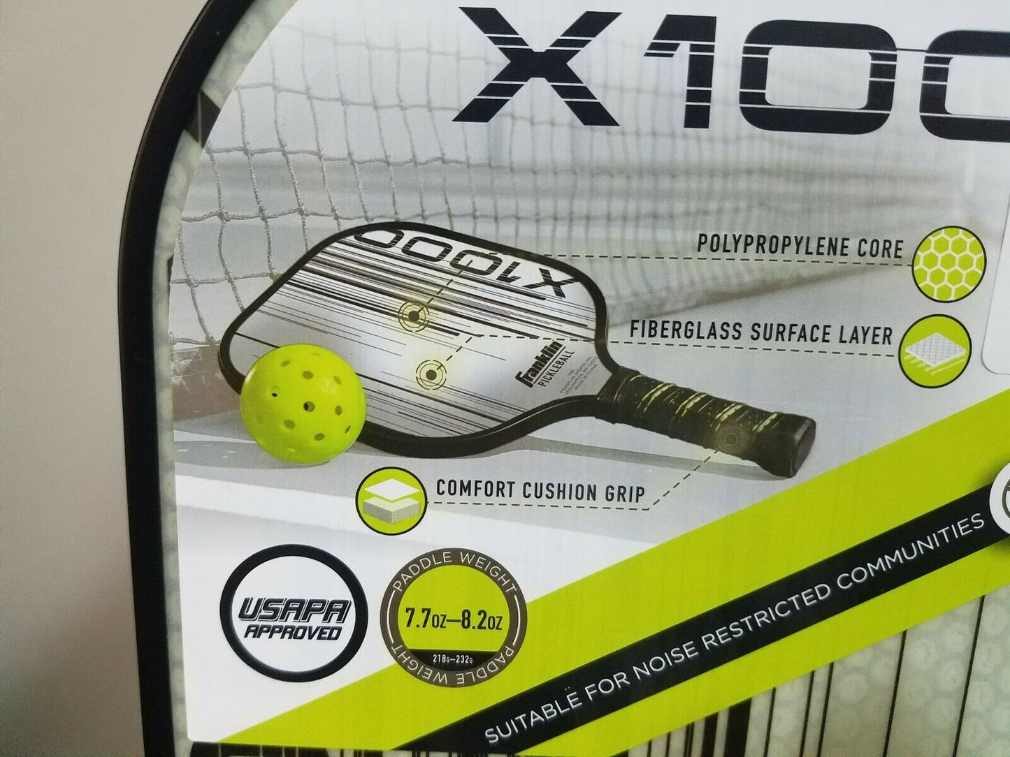 Franklin X1000 Pickleball Paddle Size 7.7 - 8.2 Oz