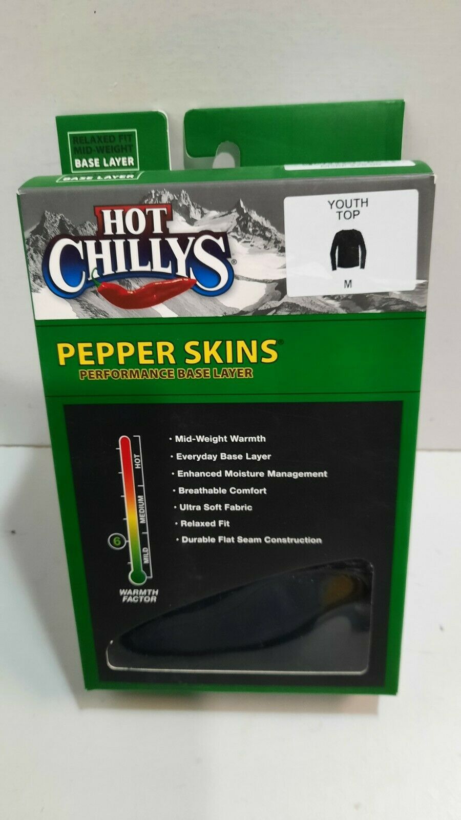 Hot Chillys Pepper Skins Performance Base Layers Size Youth Medium Black Shirt Winterwear