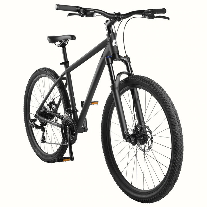 Flat black mountain bike shop
