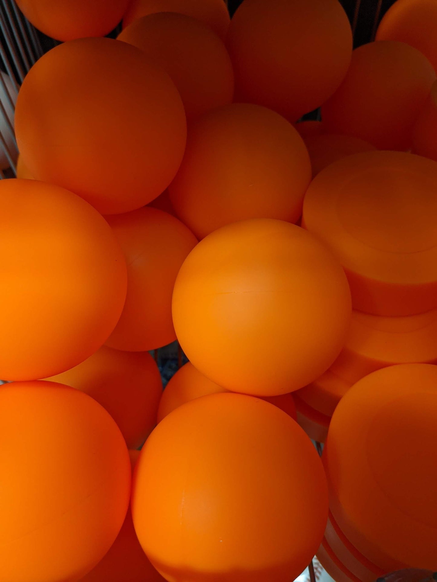Floor Hockey Balls and Pucks, Orange, New. One Piece.