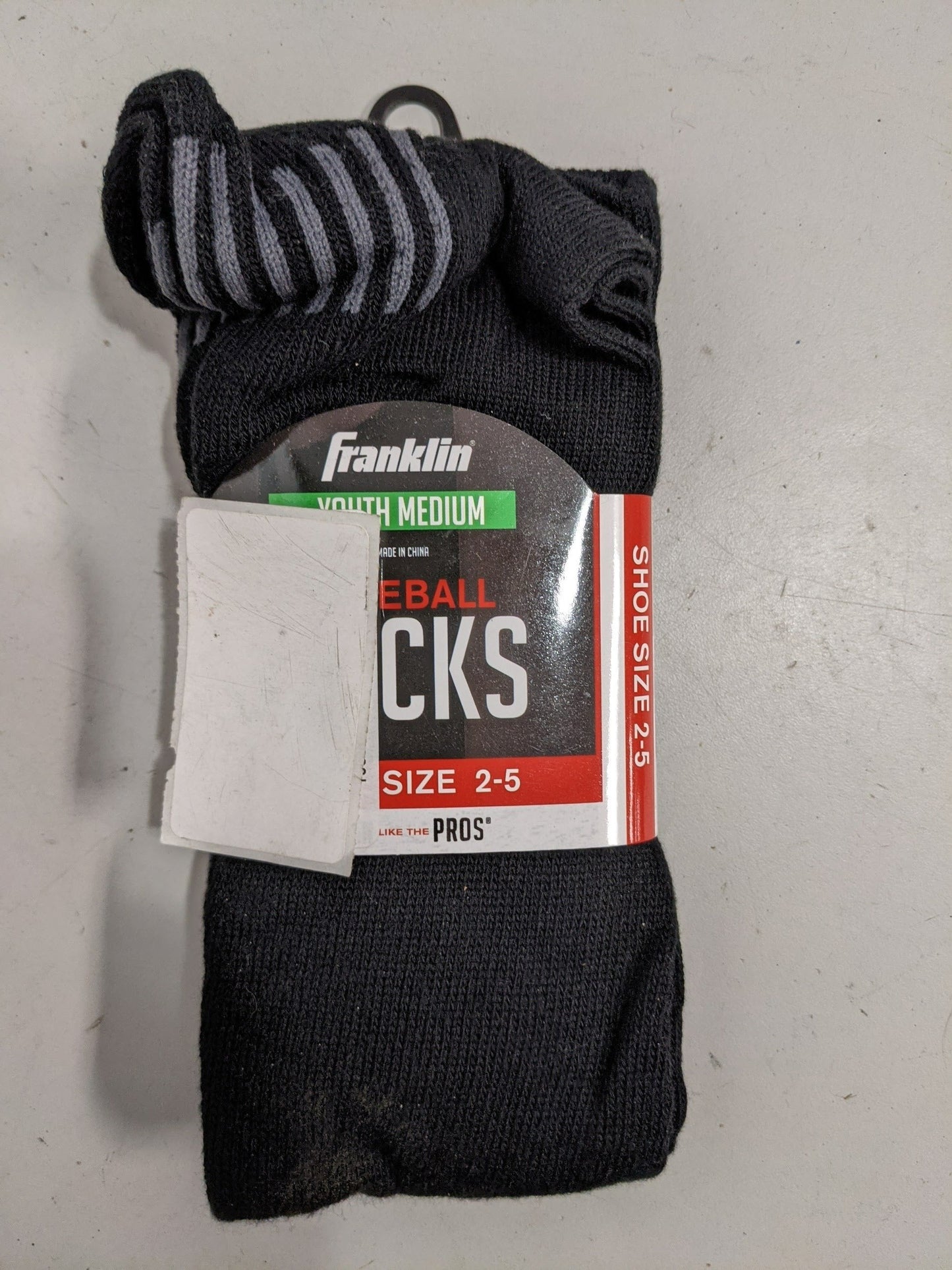 Franklin Baseball Socks, Black, Youth 2-5, New